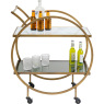 Drinks Trolley Brass with Stone and Glass Drinks Trolley Brass with Stone and Glass