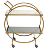 Drinks Trolley Brass with Stone and Glass Drinks Trolley Brass with Stone and Glass