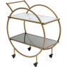 Drinks Trolley Brass with Stone and Glass Drinks Trolley Brass with Stone and Glass