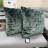 Set of 2 Hoxley - Cut Velvet Chevrons Pine Cushions Set of 2 Hoxley - Cut Velvet Chevrons Pine Cushions