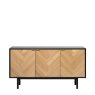 Calvi 3 Door Sideboard - Natural Oak Herringbone with Black Frame Calvi 3 Door Sideboard - Natural Oak Herringbone with Black Frame