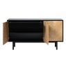 Calvi 3 Door Sideboard - Natural Oak Herringbone with Black Frame Calvi 3 Door Sideboard - Natural Oak Herringbone with Black Frame