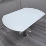 Akante - Luna Extending Table - Brushed Steel with White Acid Etched Top Akante - Luna Extending Table - Brushed Steel with White Acid Etched Top