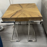 Amara - Lamp Table - Cracked Oak with Stainless Steel Amara - Lamp Table - Cracked Oak with Stainless Steel