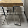 Amara - Lamp Table - Cracked Oak with Stainless Steel Amara - Lamp Table - Cracked Oak with Stainless Steel