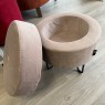 Carate - Small Round Footstool with storage in Pink Velvet Carate - Small Round Footstool with storage in Pink Velvet