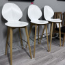 Calligaris - Basil - Set of 3 Bar Stools - Natural Oak and White Calligaris - Basil - Set of 3 Bar Stools - Natural Oak and White