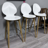 Calligaris - Basil - Set of 3 Bar Stools - Natural Oak and White Calligaris - Basil - Set of 3 Bar Stools - Natural Oak and White