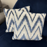 Set of 2 Cushions - Blue Chevron Pattern Set of 2 Cushions - Blue Chevron Pattern