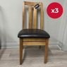 Set of 3 - Solid Oak Dining Chairs Set of 3 - Solid Oak Dining Chairs