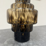 Animal Print - Amber & Black Stepped Glass Vase Animal Print - Amber & Black Stepped Glass Vase