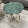 Green Marble and Brass Side Table Green Marble and Brass Side Table