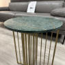 Green Marble and Brass Side Table Green Marble and Brass Side Table