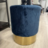 Blue Velvet & Brass Stool Blue Velvet & Brass Stool