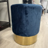 Blue Velvet & Brass Stool Blue Velvet & Brass Stool