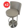 Set of 2 Monza - Swivel Barstool Taupe Set of 2 Monza - Swivel Barstool Taupe