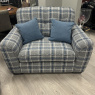 Alstons Cuba - Cuddler Sofa with Blue Plaid Fabric Alstons Cuba - Cuddler Sofa with Blue Plaid Fabric