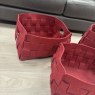 Calligaris Set of 3 - Red Woven Baskets Calligaris Set of 3 - Red Woven Baskets