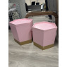 Set of 2 Hexagon - Pink Tables with Storage Set of 2 Hexagon - Pink Tables with Storage