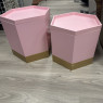 Set of 2 Hexagon - Pink Tables with Storage Set of 2 Hexagon - Pink Tables with Storage