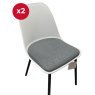 Set of 2 Pepper Dining Chair - White with Grey Seat Set of 2 Pepper Dining Chair - White with Grey Seat