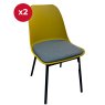 Set of 2 Pepper Dining Chair - Yellow with Grey Seat Set of 2 Pepper Dining Chair - Yellow with Grey Seat