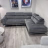Natuzzi Editions - Atlas - RHF Fabric Corner in Grey Velvet with Power Recliner Natuzzi Editions - Atlas - RHF Fabric Corner in Grey Velvet with Power Recliner