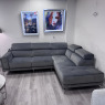 Natuzzi Editions - Atlas - RHF Fabric Corner in Grey Velvet with Power Recliner Natuzzi Editions - Atlas - RHF Fabric Corner in Grey Velvet with Power Recliner
