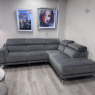 Natuzzi Editions - Atlas - RHF Fabric Corner in Grey Velvet with Power Recliner Natuzzi Editions - Atlas - RHF Fabric Corner in Grey Velvet with Power Recliner