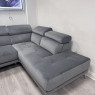 Natuzzi Editions - Atlas - RHF Fabric Corner in Grey Velvet with Power Recliner Natuzzi Editions - Atlas - RHF Fabric Corner in Grey Velvet with Power Recliner