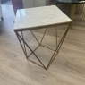 Shalimar Solid Marble & Brass Lamp Table with Geometric Base Shalimar Solid Marble & Brass Lamp Table with Geometric Base