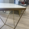 Shalimar Solid Marble & Brass Lamp Table with Geometric Base Shalimar Solid Marble & Brass Lamp Table with Geometric Base
