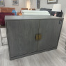 Contemporary Wood with Brass Two Door Sideboard Contemporary Wood with Brass Two Door Sideboard