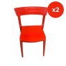 Calligaris Skin - Set of 2 Red Chairs Calligaris Skin - Set of 2 Red Chairs