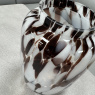 Small White Mottled Glass Vase Small White Mottled Glass Vase