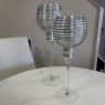 Set of 2 Silver Ribbed Candle Holders Set of 2 Silver Ribbed Candle Holders