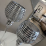 Set of 2 Silver Ribbed Candle Holders Set of 2 Silver Ribbed Candle Holders