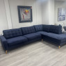 Tivoli RHF Cornersofa in Navy Velvet Fabric Tivoli RHF Cornersofa in Navy Velvet Fabric