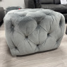 A&J Square Buttoned Footstool - Grey Velvet A&J Square Buttoned Footstool - Grey Velvet