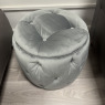 A&J Round Footstool Buttoned Detail - Grey Velvet A&J Round Footstool Buttoned Detail - Grey Velvet