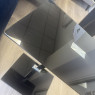 Black Glass Sofa Table - Marked Black Glass Sofa Table - Marked