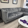 City Cornersofa - RHF Grey Velvet Fabric City Cornersofa - RHF Grey Velvet Fabric