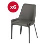 Calabria Dining Chairs - Set of 6 - Grey PU Calabria Dining Chairs - Set of 6 - Grey PU