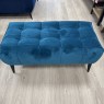 Skyscraper Rectangle Footstool in Teal Velvet Skyscraper Rectangle Footstool in Teal Velvet