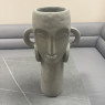 Grey Cement Face with Earrings Vase Grey Cement Face with Earrings Vase