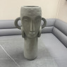 Grey Cement Face with Earrings Vase Grey Cement Face with Earrings Vase