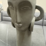 Grey Cement Face with Earrings Vase Grey Cement Face with Earrings Vase