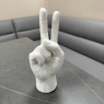 White Resin Hand Ornament - Peace White Resin Hand Ornament - Peace
