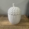 White Ceramic Acorn Lidded Jar White Ceramic Acorn Lidded Jar