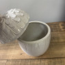 White Ceramic Acorn Lidded Jar White Ceramic Acorn Lidded Jar